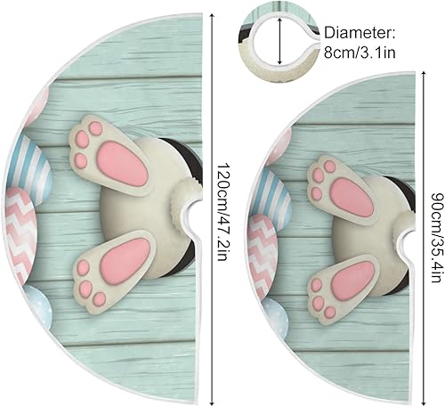 Miniatura 3 de Moudou Falda de árbol de Pascua, cola de conejo de Pascua, falda de árbol de Navidad para decoración de fiestas de vacaciones, 36 pulgadas