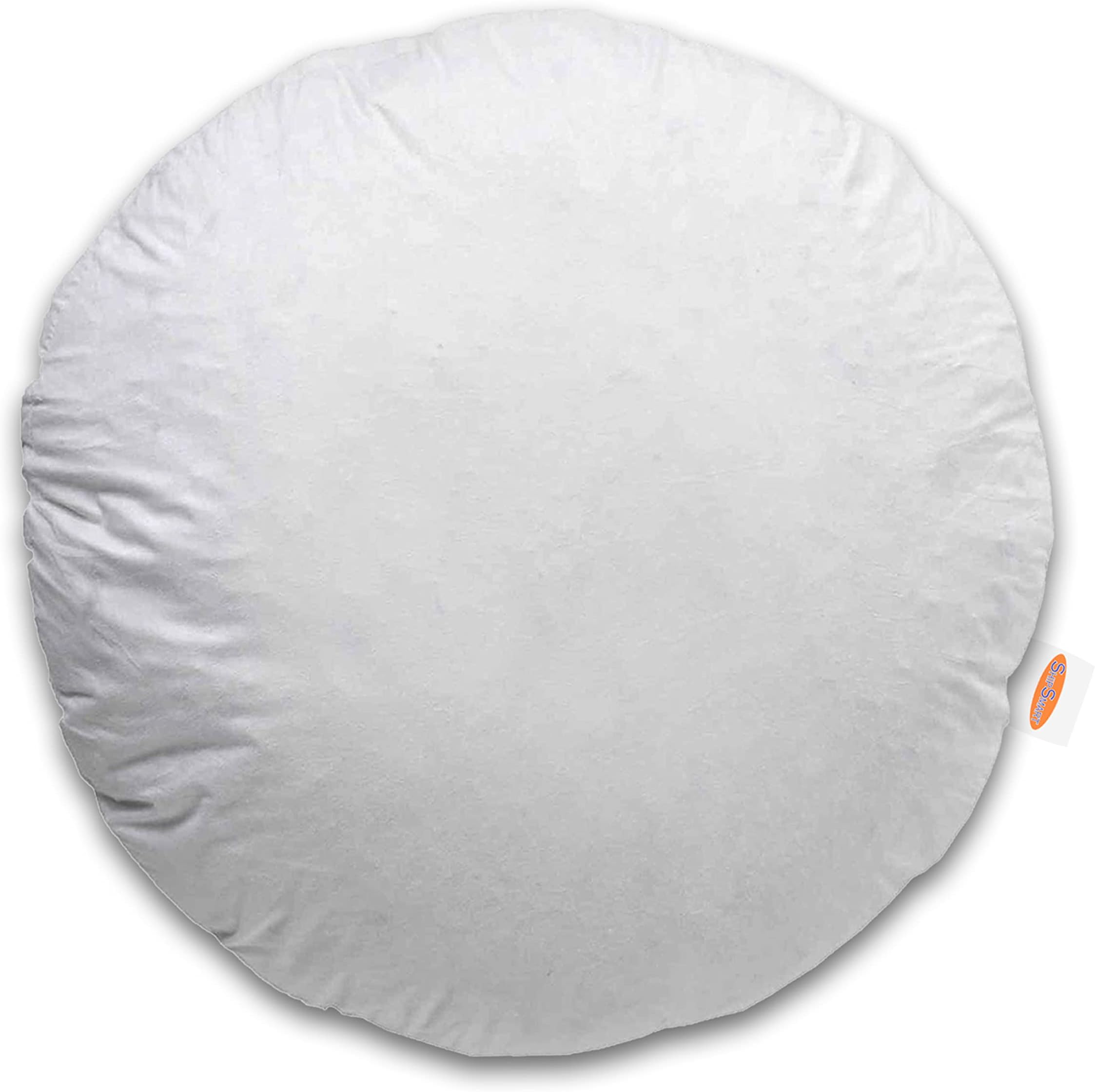 Ship Smart Non Woven Vaccum Packed Microfiber Round Cushion Pillow Inserts or Fillers for Sofa & Bed - 16" X 16" (White, SSNonwn_Round16Flr0001)