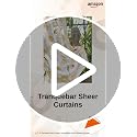 Image of Tranquebar Curtain Co. Sheer Curtains 5 Feet, Linen Textured Sheer Fabric, 20-30% Light Filtering, Blue Bird Print, White Sheer Curtains, BackTab Loops, Design Mithu (152 cm) - Set of 2