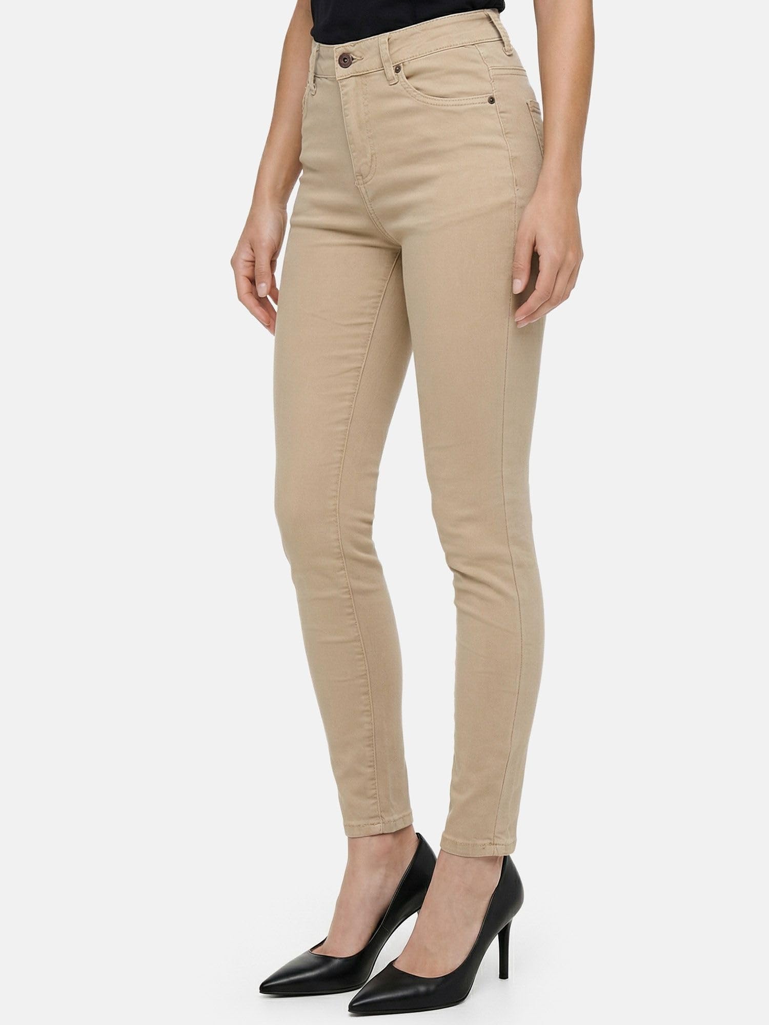 Tazzio Jean coupe skinny pour femme, taille haute, stretch, 5 poches F138