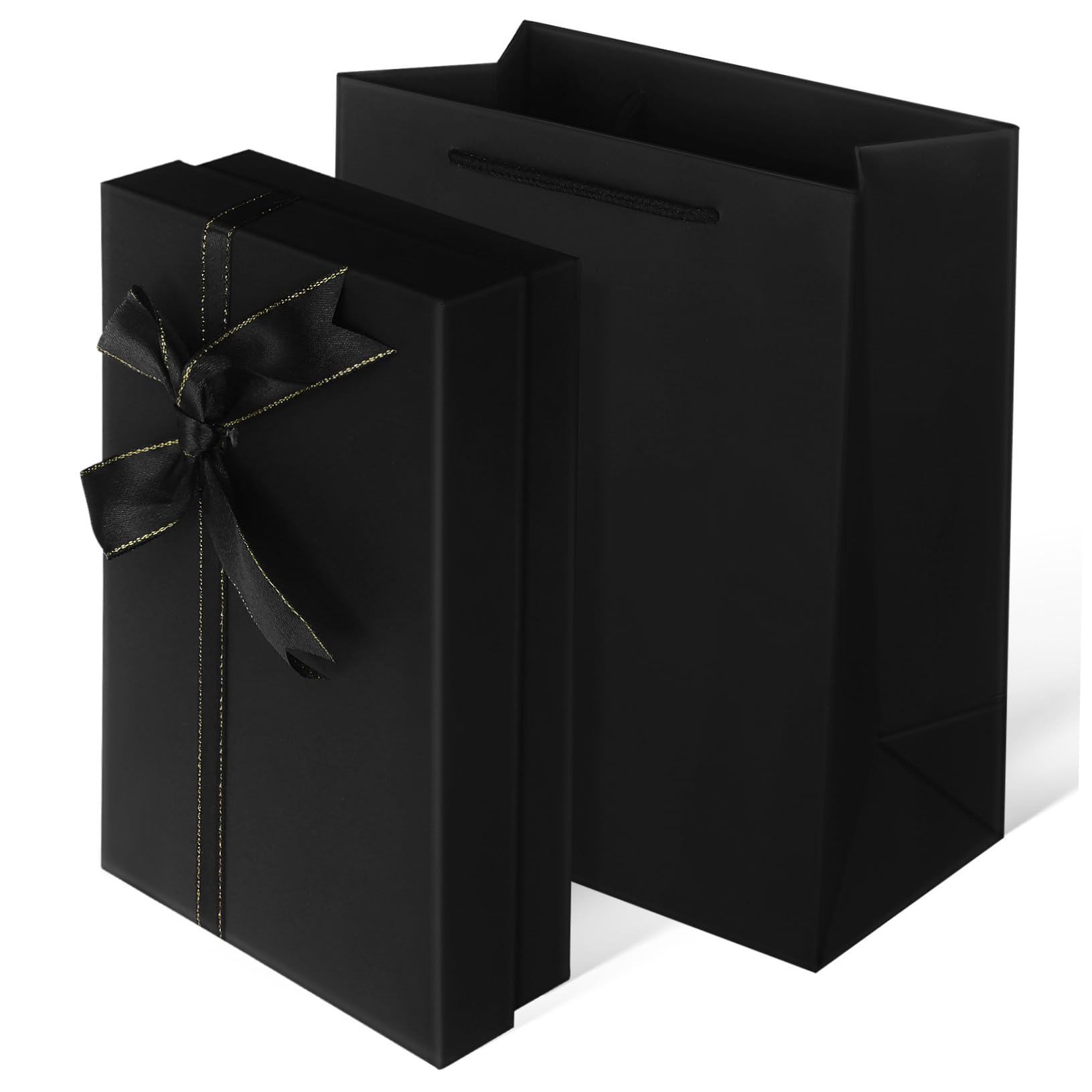 Ciieeo 5 Stück Schwarze mit Schleife Tragetasche für Geburtstage Hochzeiten und Weihnachten Handhaben
