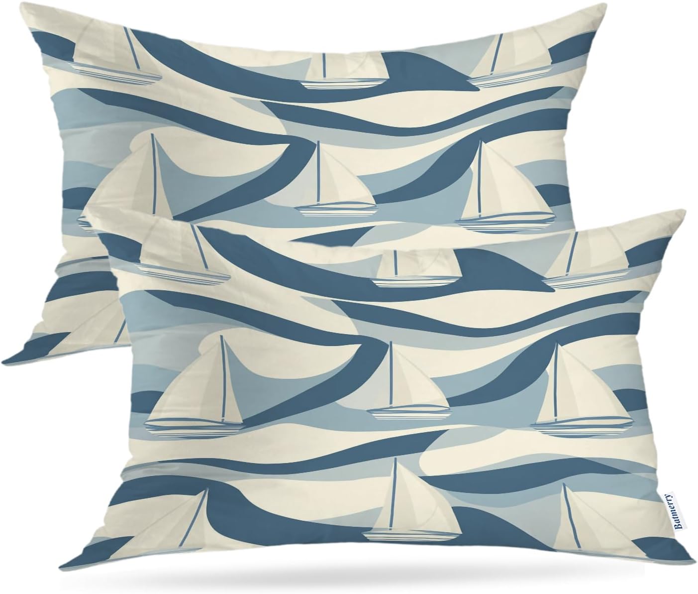 Batmerry Coral Reef Skeleton Throw Pillow Covers, Fused Bones Seafoam White Decorative Pillow Covers Digital Printing Blended Fabric for Couch Sofa Bed Invisible Zipper 20X20 in(Set of 2)
