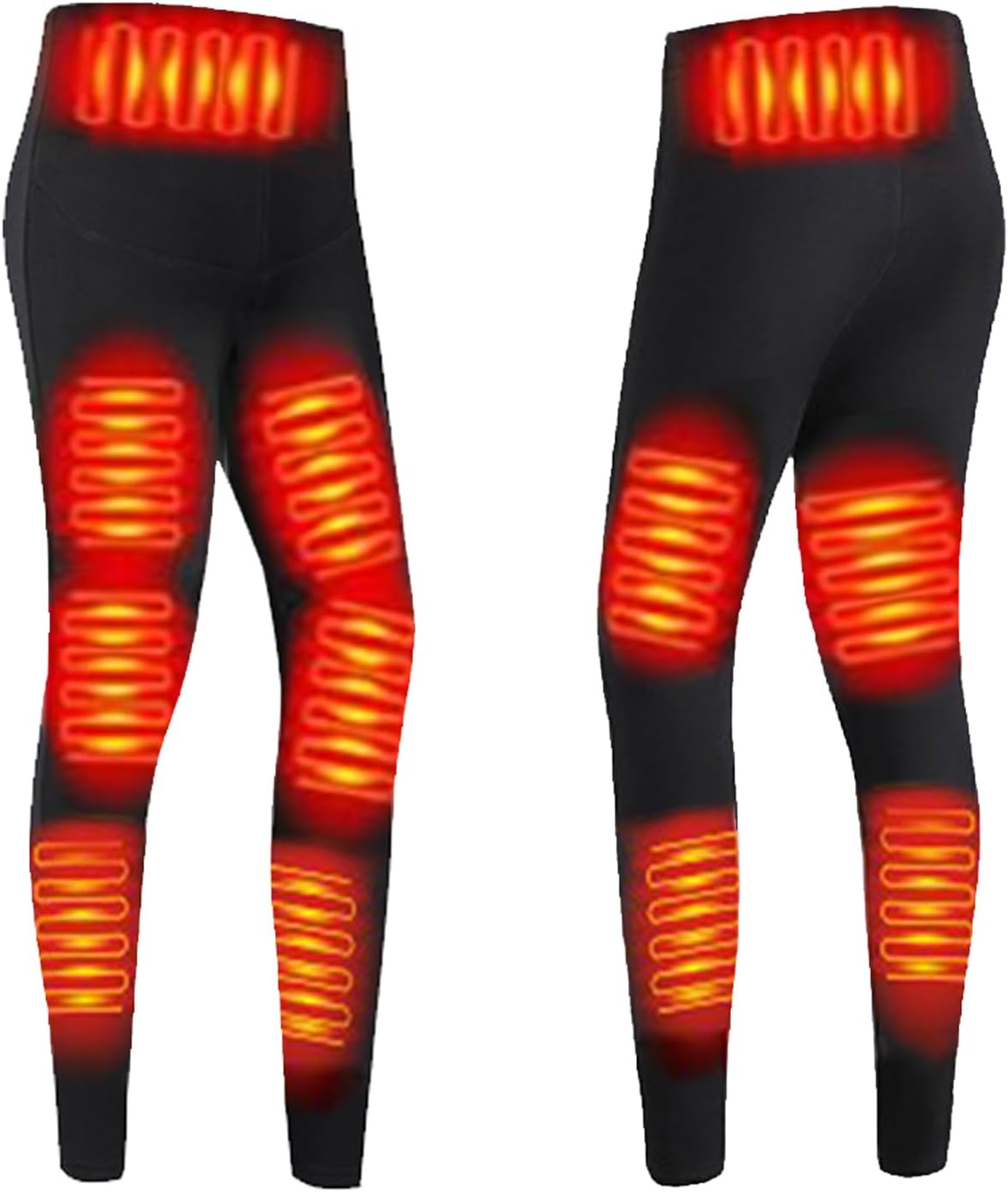 USB Heated Pants 12 Zone Men Heating Long Johns Women Electric Thermal Underwear Pants for Motorcycle Hunting, Black Women,XL