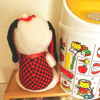 花柄犬のぬいぐるみ中古箱無し レトロ ぬいぐるみ 犬 たけのこ TAKENOKO プチぶらんでーと