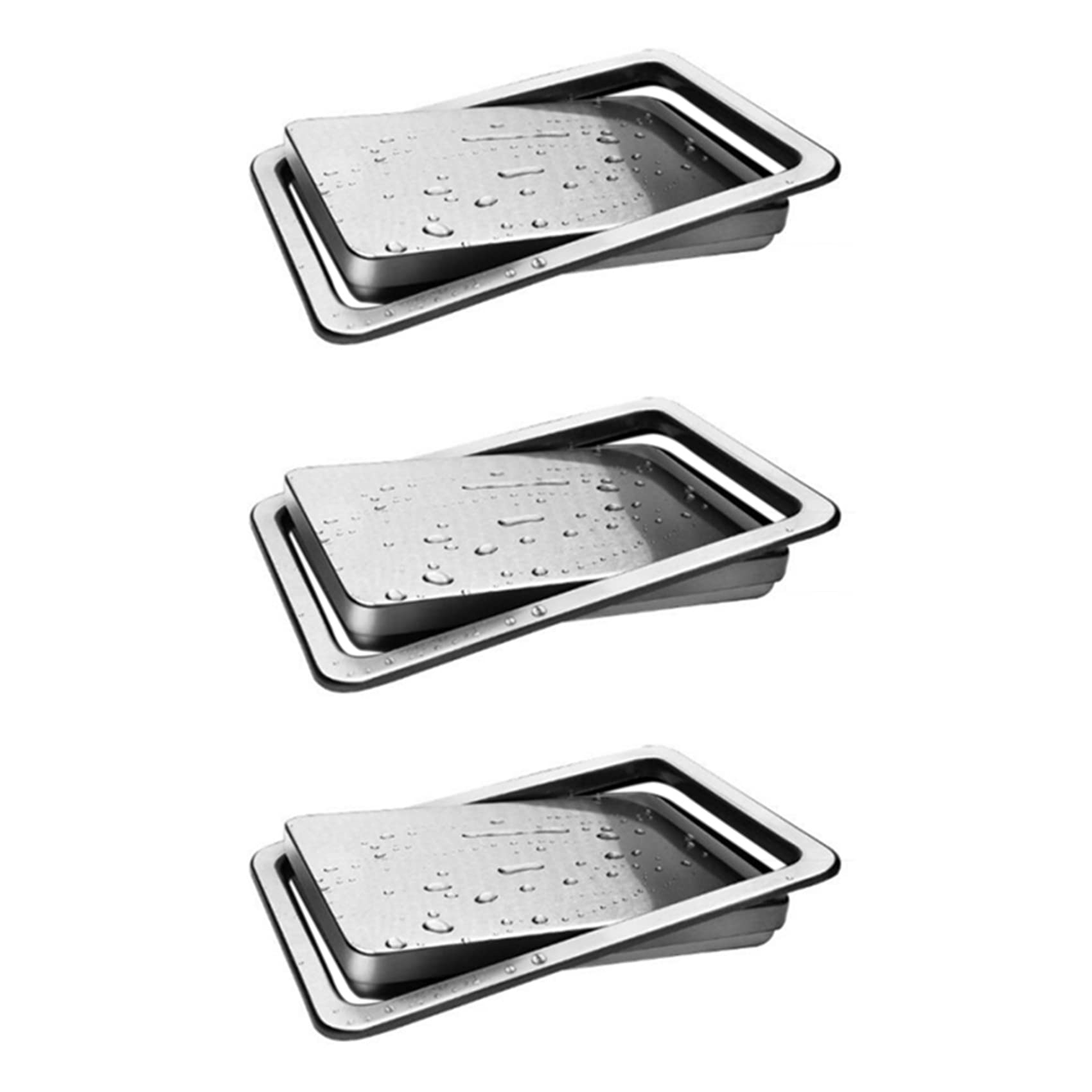 Hndhbfgrt 3X Stainless Steel Garbage Flap Lid Trash Bin Cover Flush Built-in Balance Swing Flap for Kitchen Counter Top A