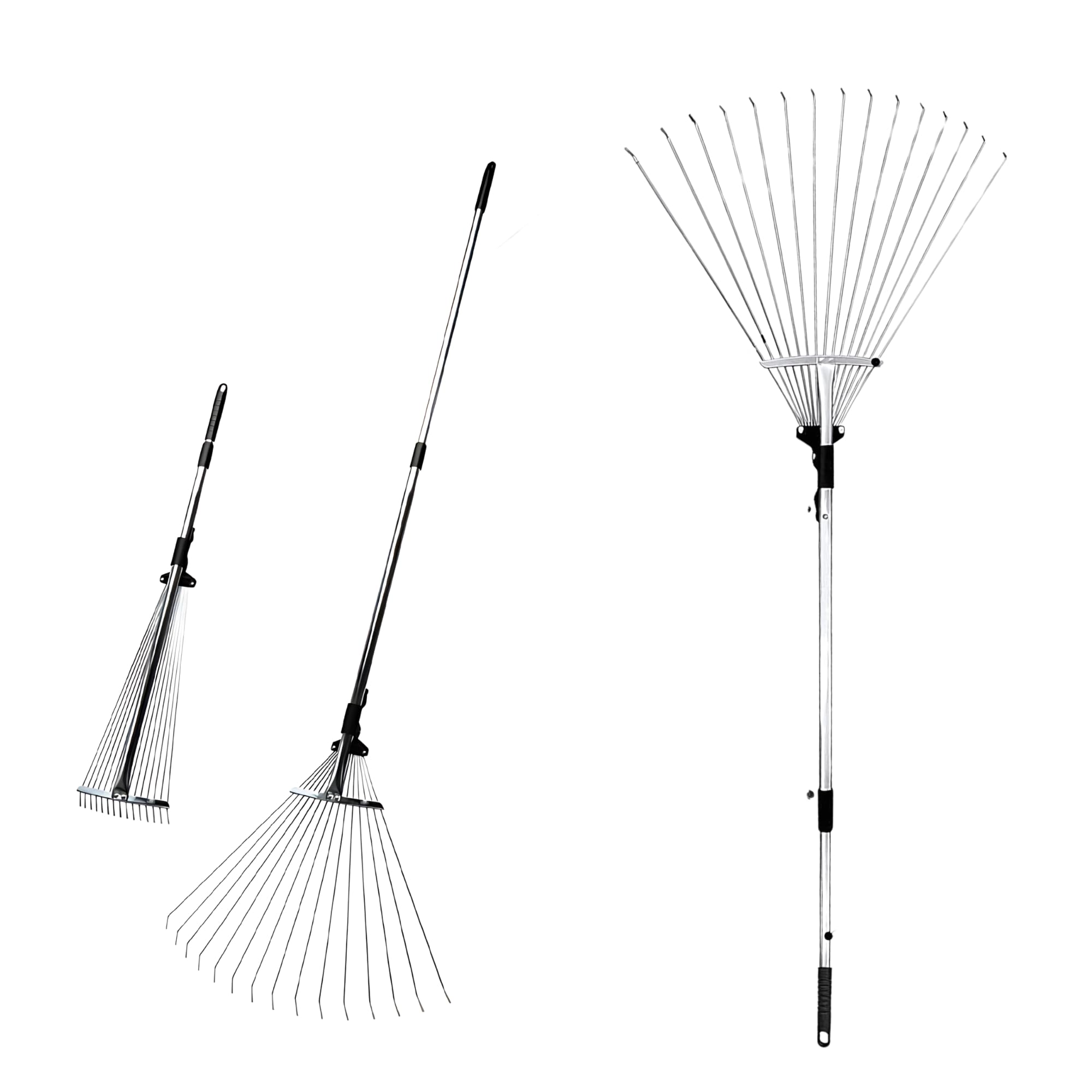 HomeEssentials Versatile Telescopic Garden Rake - 15 Sharp Teeth for Efficient Weed Removal | Adjustable Stainless Steel Handle | Multipurpose Garden Cleaning Tool & Grass Remover Collecting Leaves (B0DGD7D7V3) Amazon Price History, Amazon Price Tracker