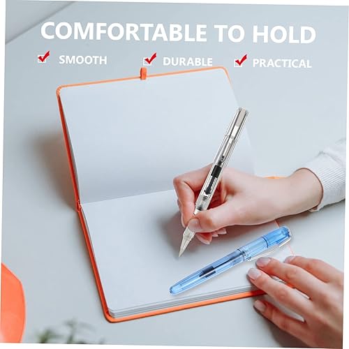 Miniatura 5 de Operitacx 2 bolígrafos de pincel de caligrafía recargables, marcadores de tinta portátiles para dibujar suministros de arte, diseño de punta suave