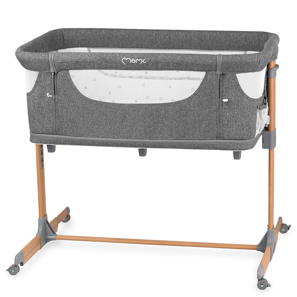 Momi SMART Bed 4-in-1 Kinderbeistellbetten bis 15 kg, Beistellbett für Babys mit Matratze, Höhenverstellbar