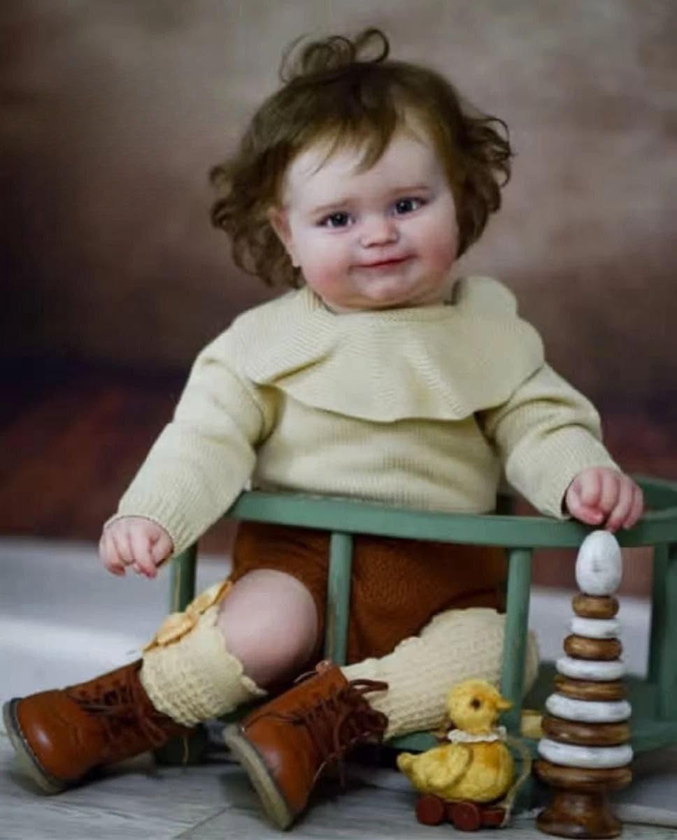RXDOLL Prawdziwe lalki dla niemowląt, silikonowe, na całe ciało, winylowe, 50 cm, słodki uśmiech, Reborn Baby Dolls Girl Realistyczne lalki dla noworodków, realistyczne lalki Reborn z akcesoriami do