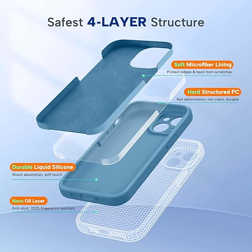 Miniatura 496 de Miracase - Funda diseñada para iPhone 11 con protector de pantalla, funda de goma de silicona líquida, protección total contra caídas y a prueba
