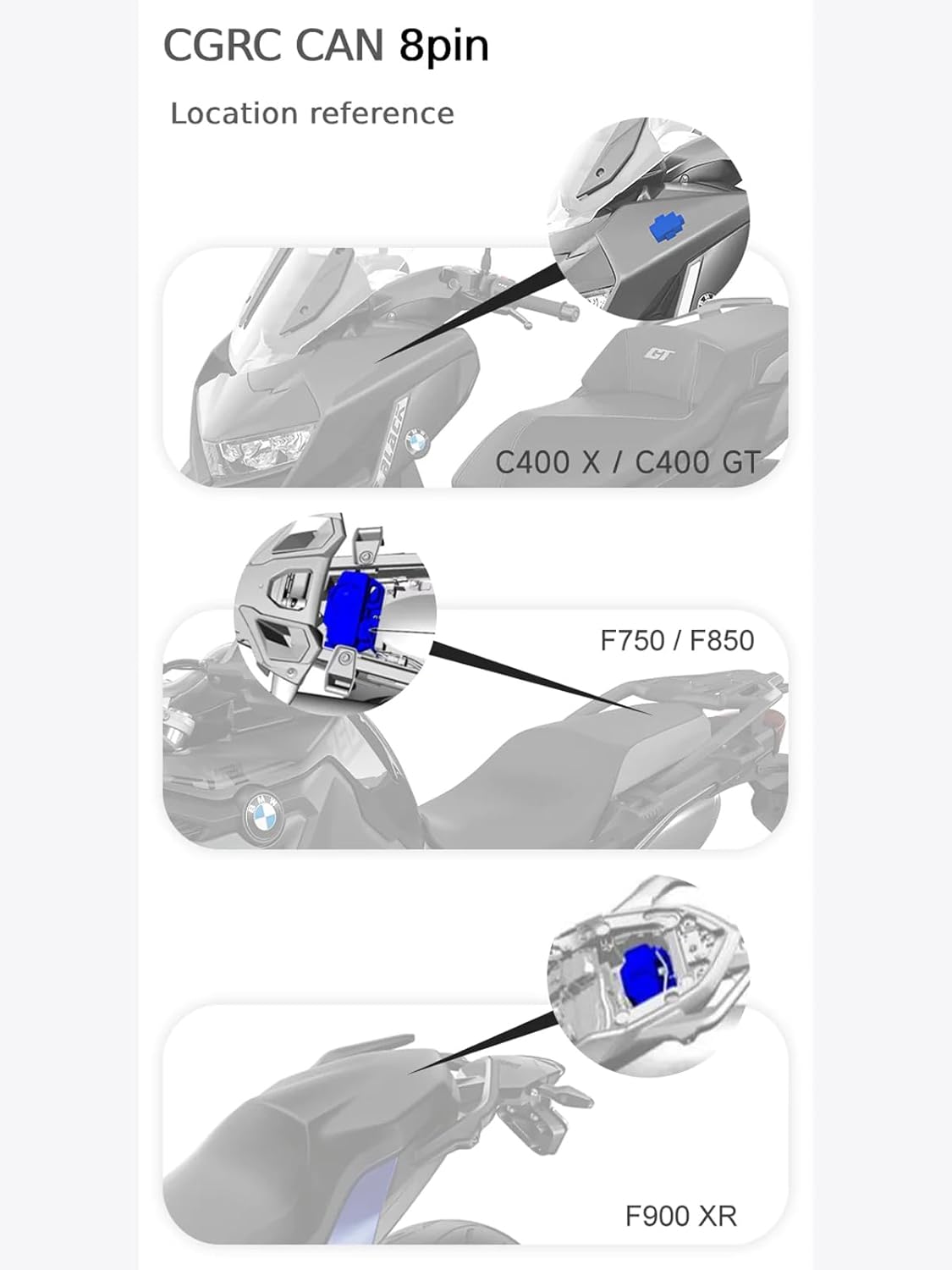 CGRC CAN 8pin location reference for C400 X / C400 GT