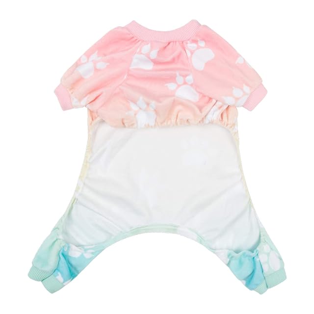 Foto 7 de 7 de CuteBone Pijama Suave para Perros con Huella degradada para Cachorros Grandes P09L pie Degradado Largo P09L-ES