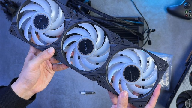 Image of AORUS WATERFORCE X II 360 Liquid CPU Cooler, 360mm Radiator with 3X 120mm Low Noise ARGB Fans, Compatible with Intel LGA1851, LGA1700, and AMD AM5(GP-AORUS WATERFORCE X II 360)