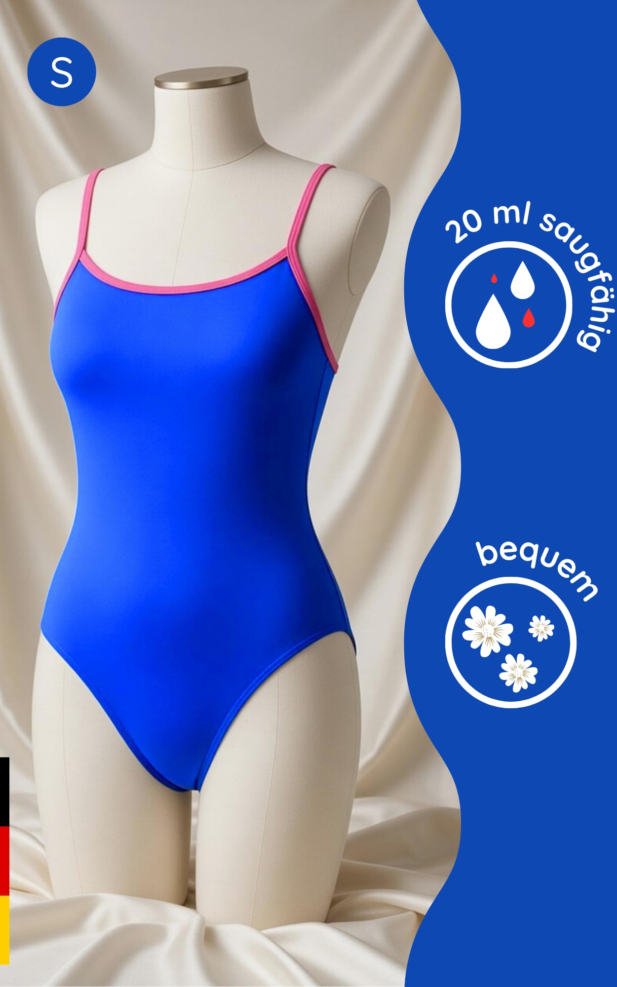 Perioden-Einteiliger Badeanzug für Teenager 10/18 Jahre für Pool und Meer