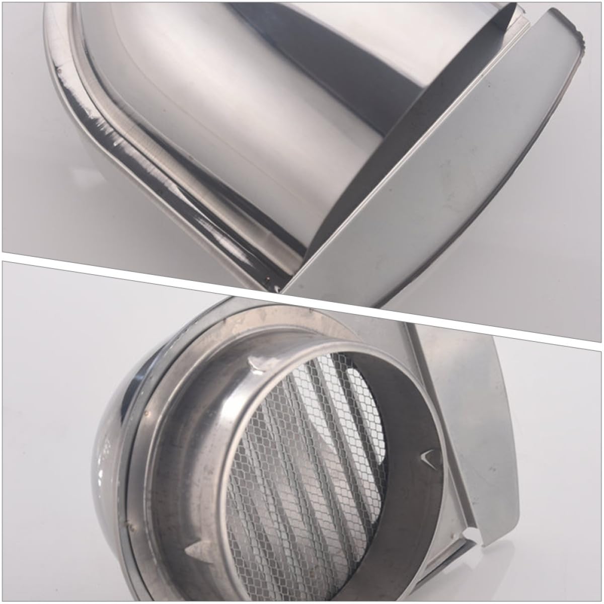 Grille de Ventilation U en Acier Inoxydable 150 Mm, Capuchon D'aération Extérieur Anti-pluie et Anti-vent, Déflecteur pour Hotte D'extraction la Cuisine, Ventilation Inox Murale