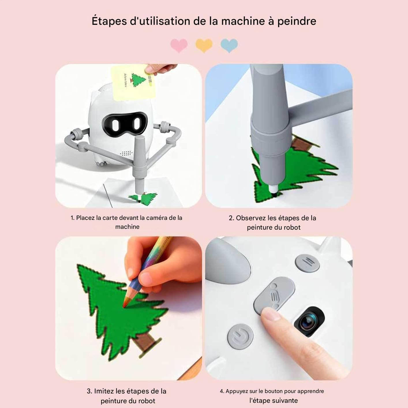 Robot da Disegno con Schede Educative Interattive Intelligenti Con Voce | Giocattolo Robot Pittura Per Festa Classe Casa Parco Tempo Libero