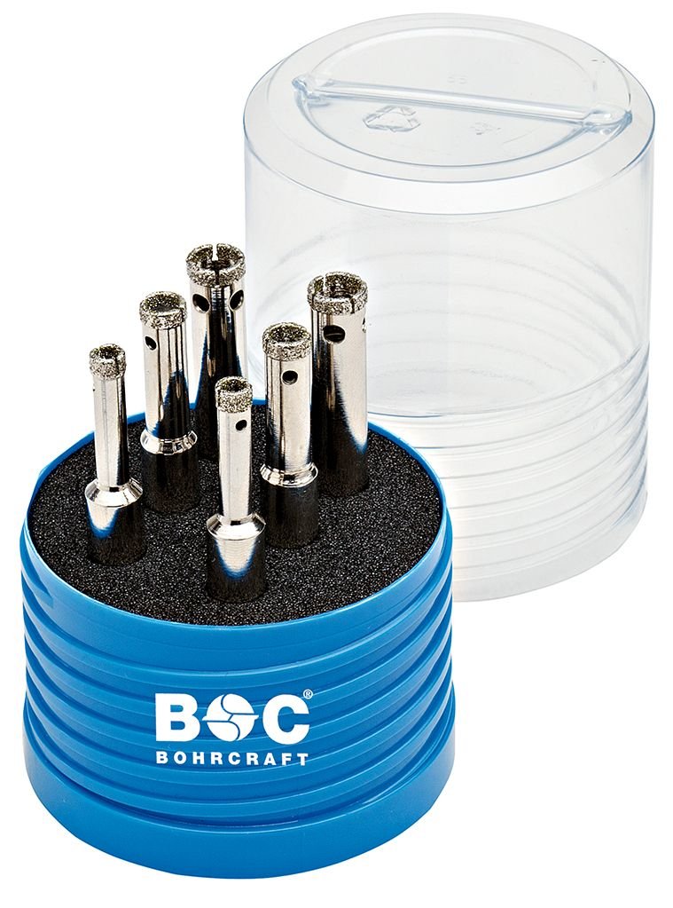 Bohrcraft Diamant zestaw wierteł do płytek Basic DB6 / Ø 6-8 - 10 mm po 2x / 6-częściowy / 2703 14 30006