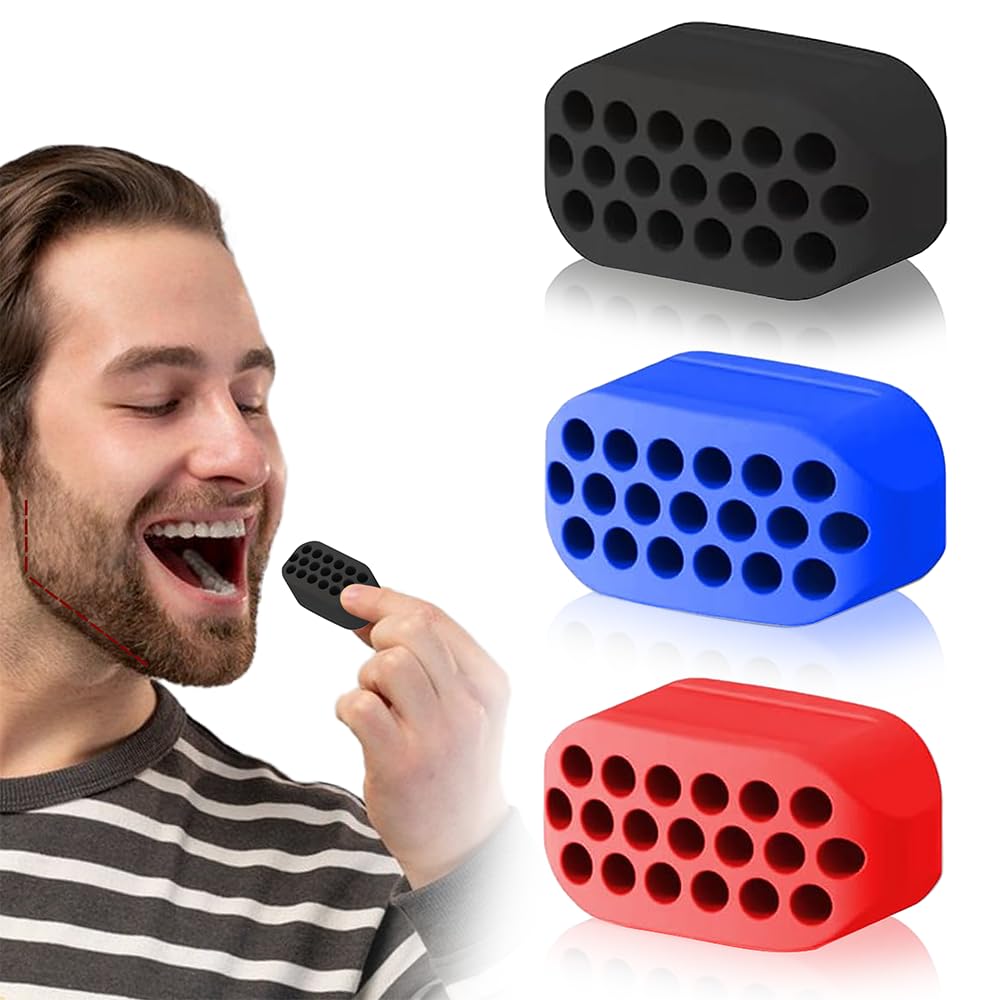 Jaw Exerciser Set for Men & Women, (6 Pcs) 3 Resistance Levels Silicone Jawline Exerciser Tablets – Effective Training for Beginners, Intermediates & Advanced Users – Shapes and Tones the Face (Mix 2)