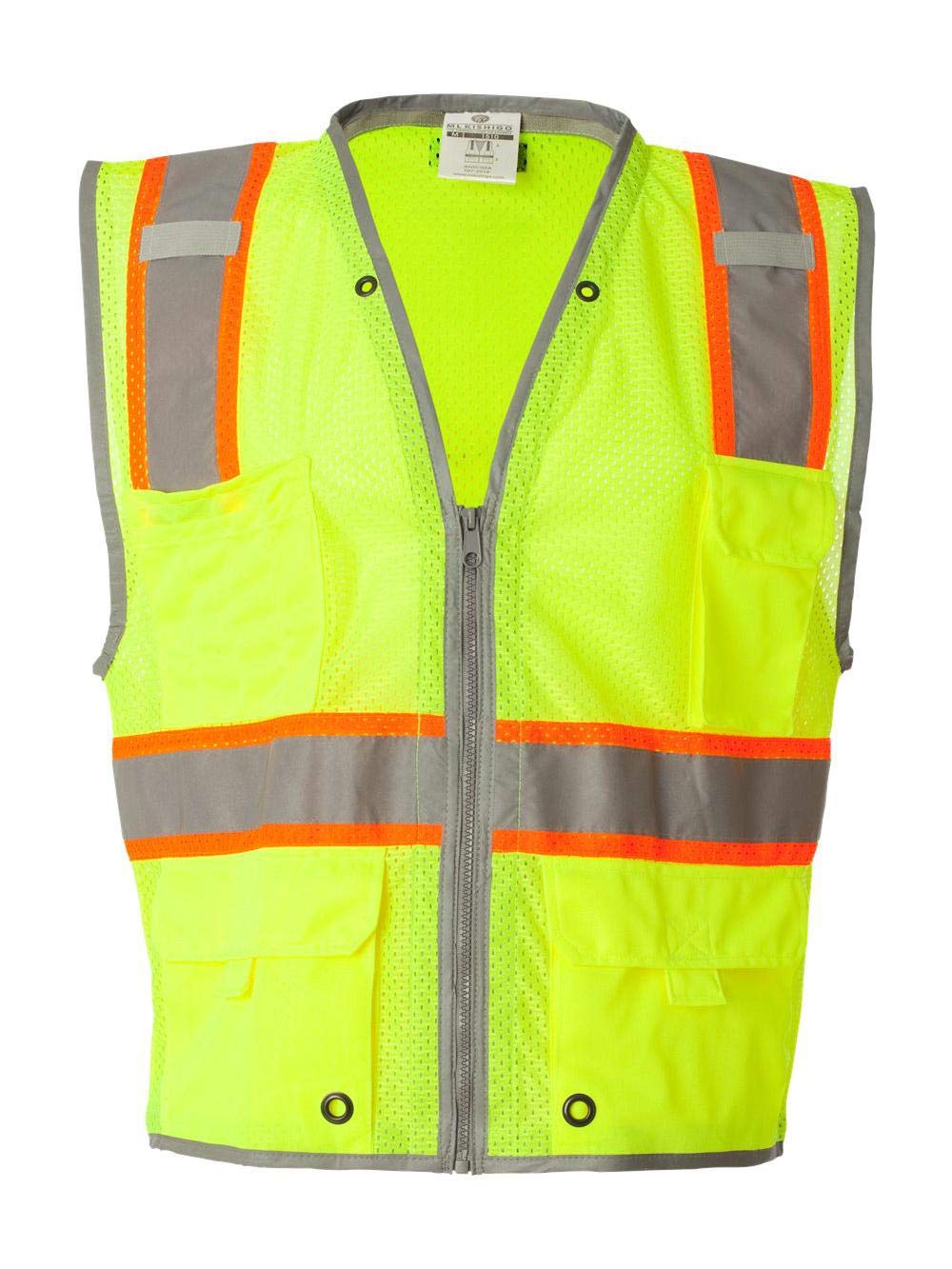 ML Kishigo Brilliant Series Heavy Duty Class 2 Vest, Lime, XXXXX-Large