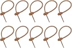 Uxcell 20Pcs 4" Câblodistribution en silicone, fermetures à glissière réutilisables Bandes Twist Tie, Cable Cord Wraps Management Organizer for Home Office Kitchen Food Bag, Rose