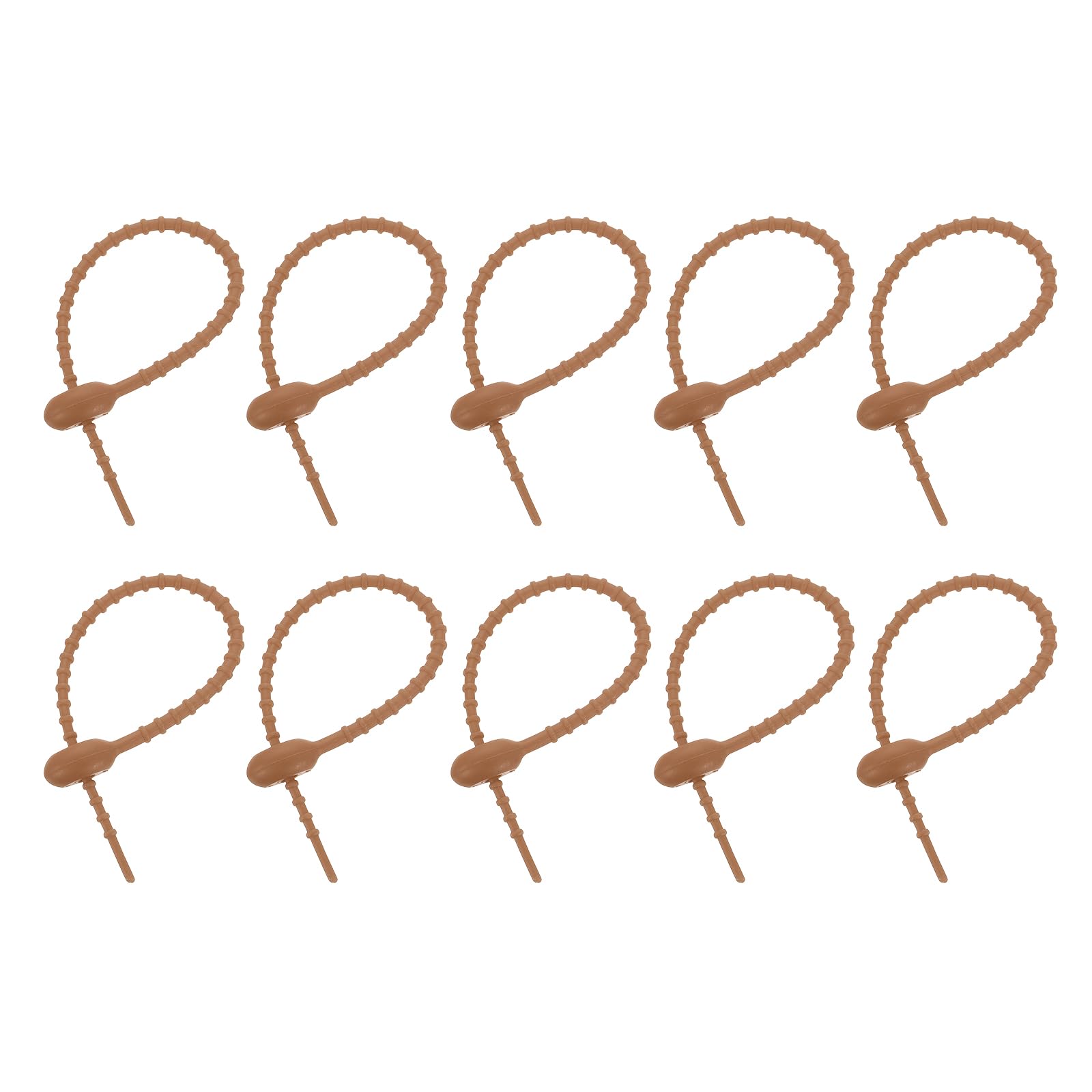 sourcing map 20Pcs 7" Silicone Cable Ties, Reusable Zip Ties Strips Twist Tie, Cable Cord Wraps Management Organizer for Home Office Kitchen Food Bag, Coffee