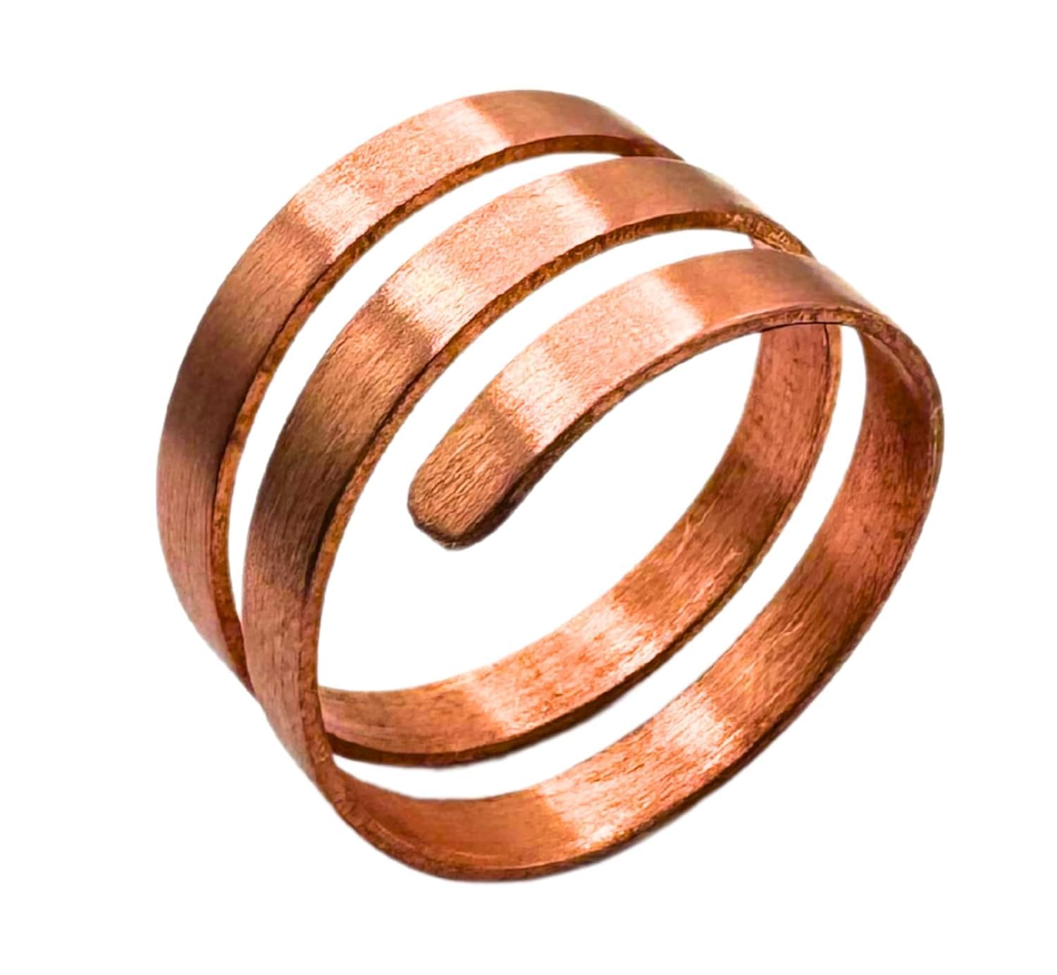 Antica Fucina Rho® - Verstellbarer Ring aus Reines Kupfer | Fein und Essenziell – Metallstärke 0,8 mm | 100% handgefertigt Made in Italy | Unisex | Dea - M (57-67 mm)