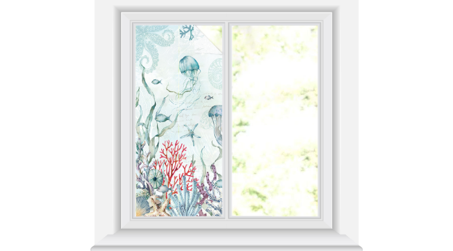 Vinilo decorativo para ventana, azul turquesa 29.5x78.7 in miniatura 7