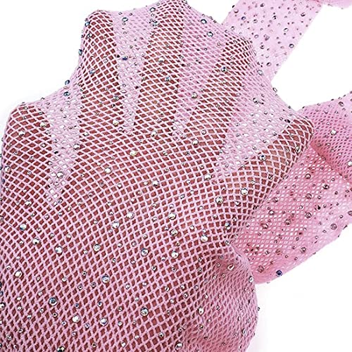 Image of Sparkle Rhinestone Fishnets High Waist Tights Party Stockings for Womens