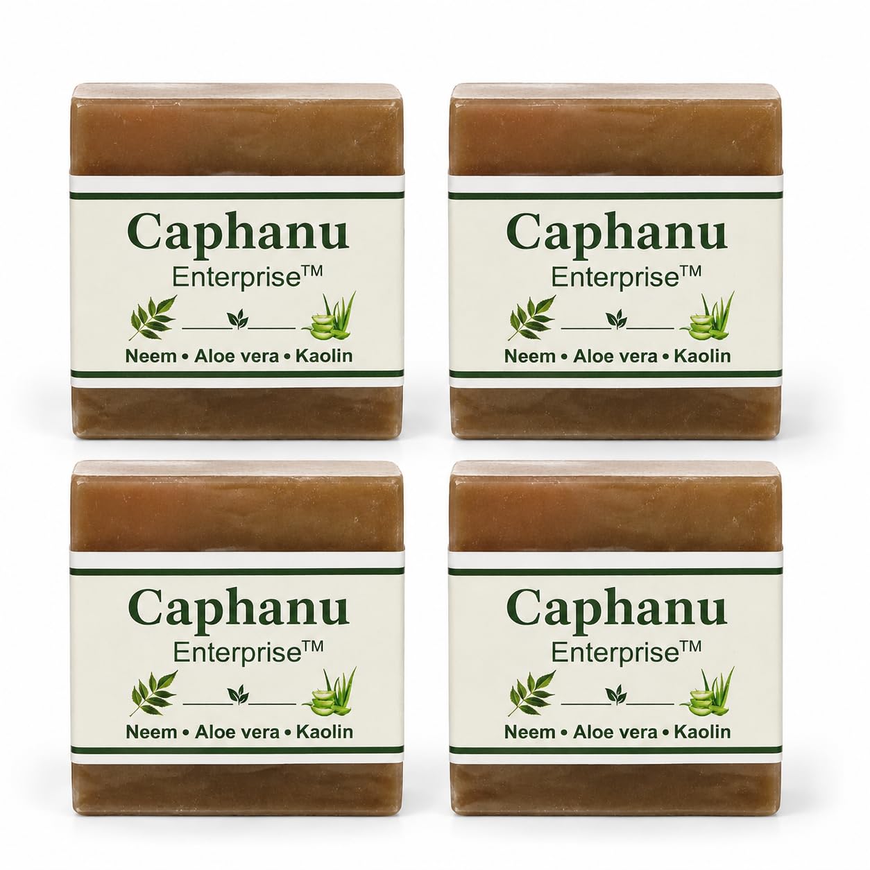 Herbal Soap Pack of 4 | Neem Aloe Vera Kaolin Clay Soap | Fragrance Free Handmade Bath Soap for Men & Women | Gentle Daily Cleansing | Made in India-picture-14