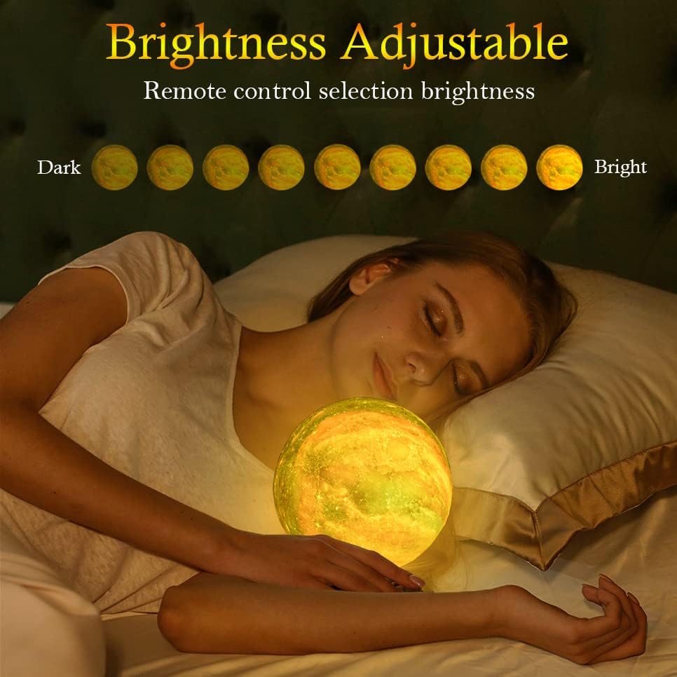 Miniatura 2 de Lámpara de luna de galaxia para niños, luz nocturna para dormitorio, batería recargable de 5.9 pulgadas, control táctil y control remoto, 16