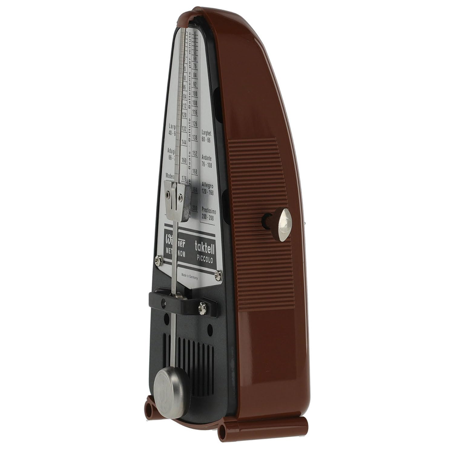 Wittner mechanisches Metronom 831 Taktell Piccolo Mahagoni-Braun mit keepdrum Mikrofasertuch