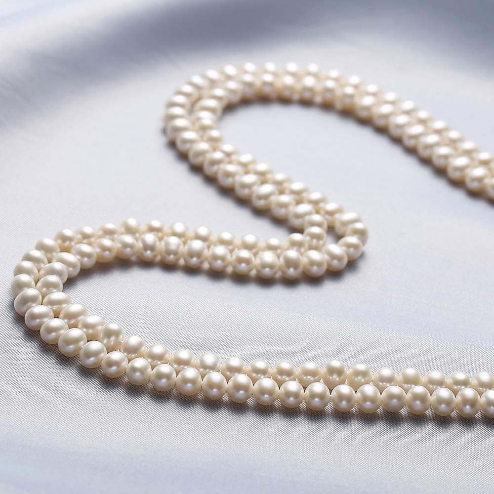 VIKI LYNN Long Pearl Necklace 6-7mm AAA Quality Freshwater Cultured Pearl Jewelry for Women