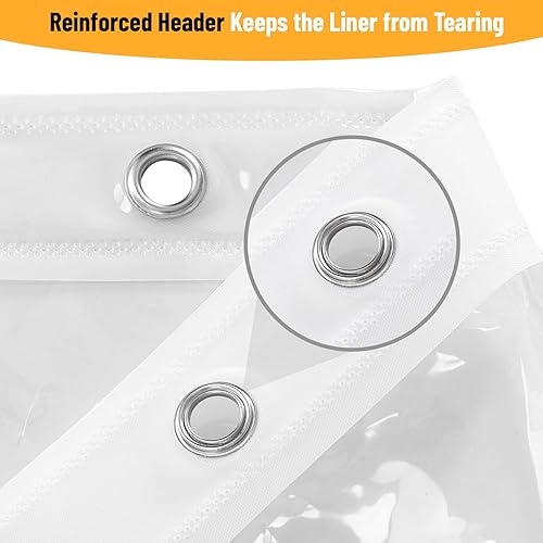 Miniatura 4 de Interior Trends Forro de cortina de ducha impermeable de PEVA de alta calidad con ojales de metal a prueba de óxido y 6 imanes pesados 4G -