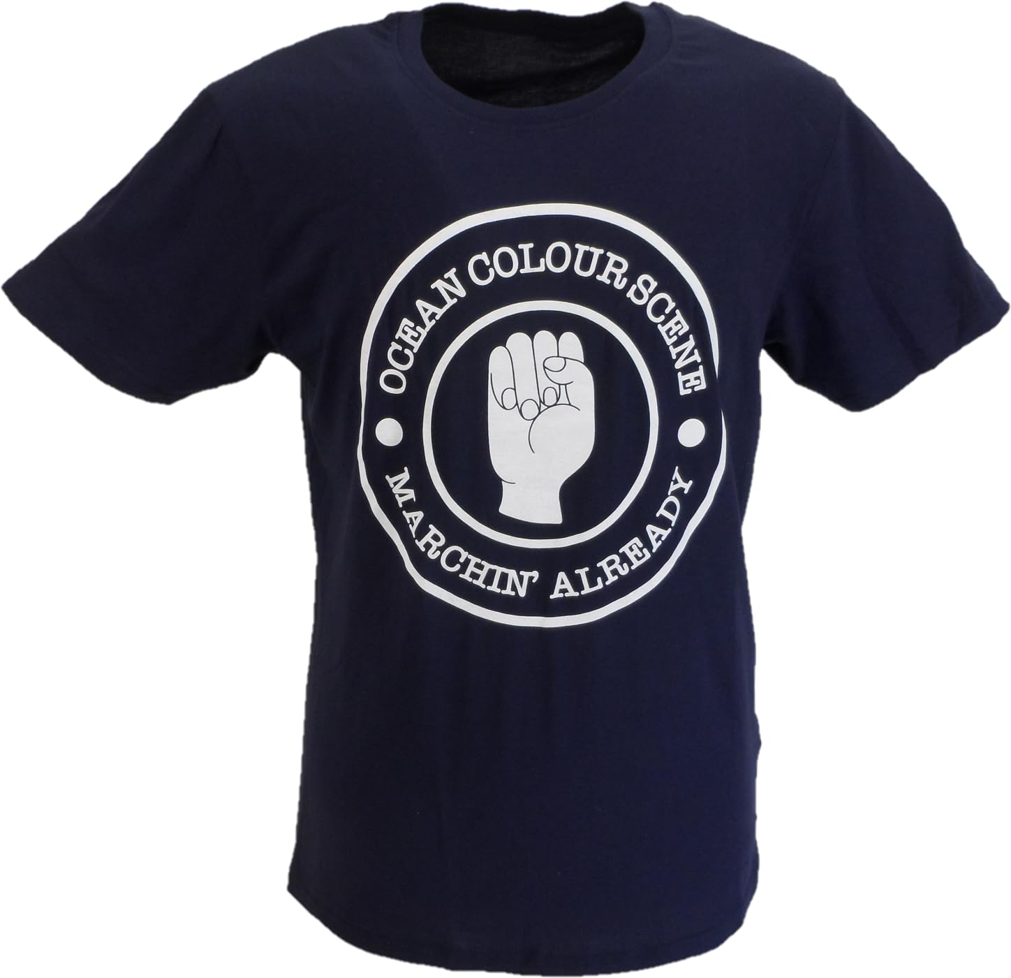 Mazeys Men's Marchin' Fist Official Licensed Ocean Colour Scene T Shirt (Uk, Alpha, L, Regular, Regular, )