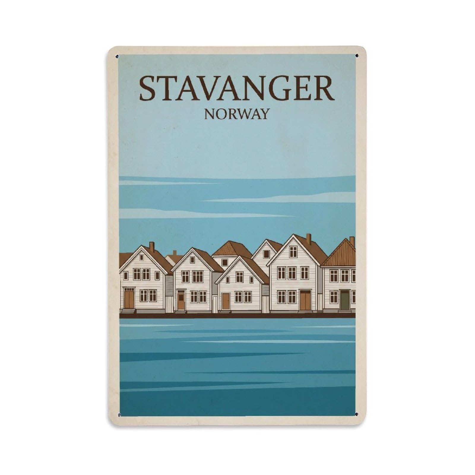 Norway Stavanger Vintage Travel Metal Tin Sign