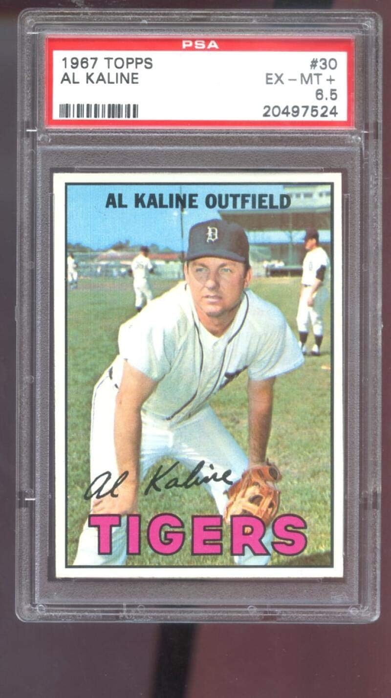 1967 Topps #30 Al Kaline Detroit Tigers PSA 6.5 Graded Baseball Card MLB