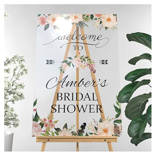 Letrero de bienvenida para novia, tamaño 23.6 x 17.7 in, 35.8 x 23.6 in y 39.8 in x 35.8 in, con temática bohemia, decoración de ducha de novia,