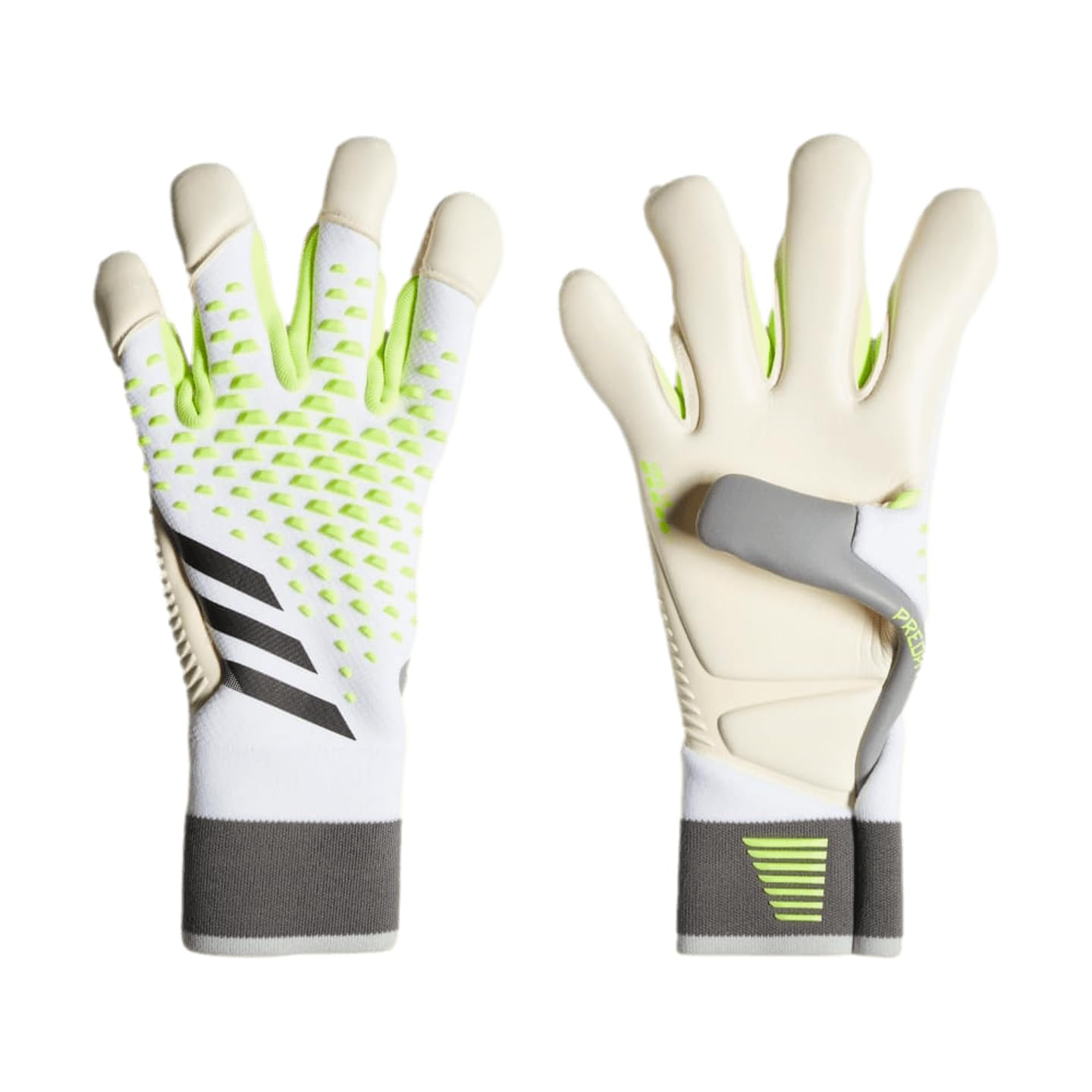 adidasPredator Pro Hybrid Goalkeeper Gloves White/Lucid Lemon/Black Size 9