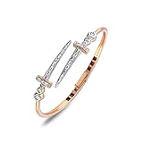Sword 18K Gold Diamond Bracelet, Rose Gold