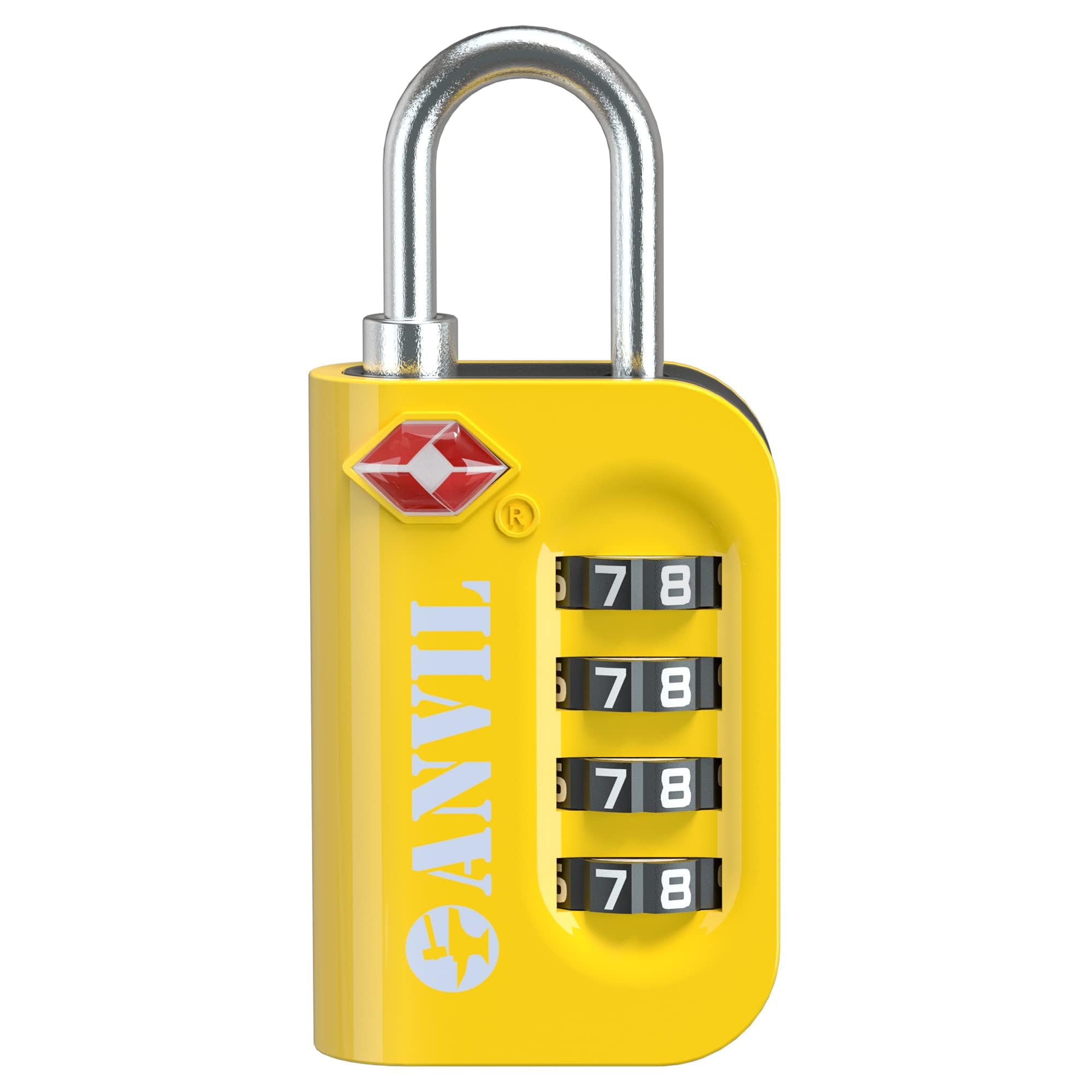 ANVIL TSA Approved Luggage Lock - 4 Digit Combination, 10,000 Combinations, Easy-Read Password Window, Travel Lock for Suitcases, Backpacks, Gym &