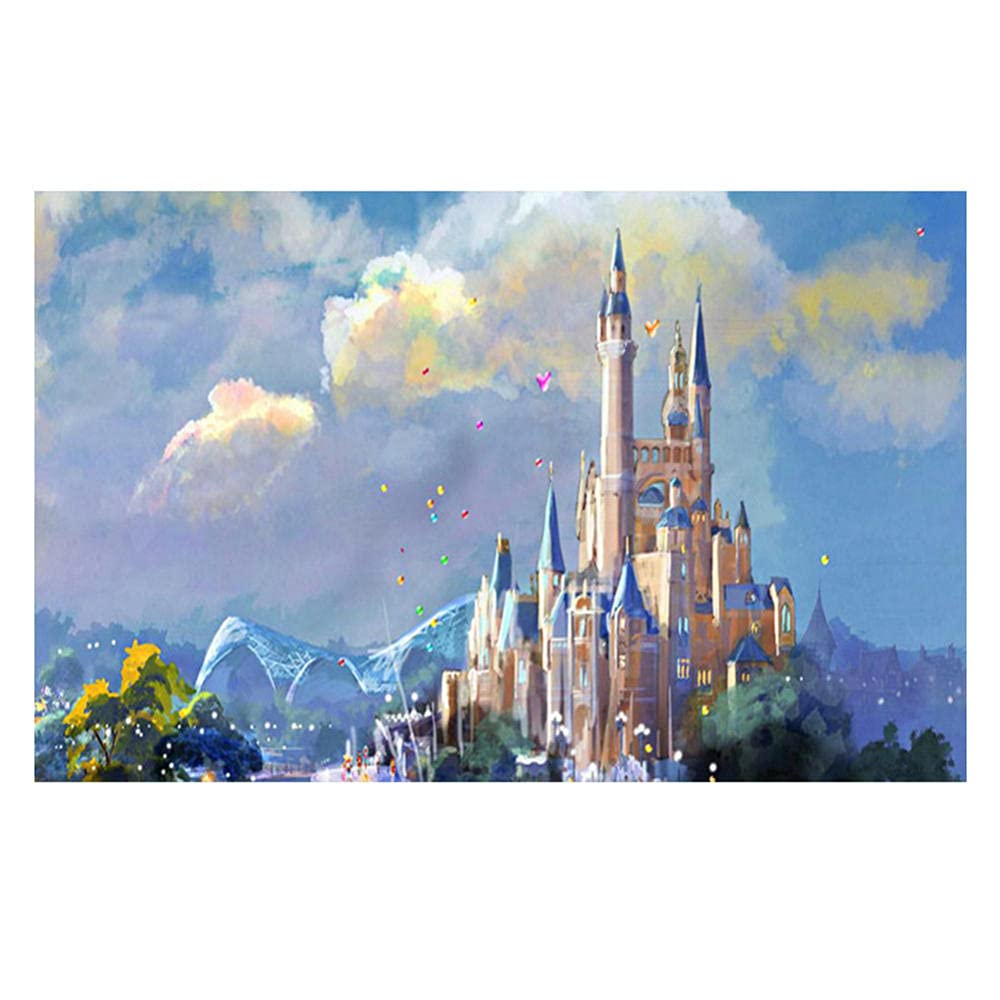 Diamond painting château 5d broderie diamant pour décoration murale salon et chambre