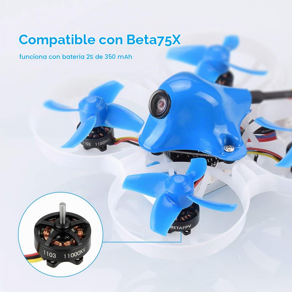BETAFPV 4pcs 1103 11000KV Brushless Motors for DIY 2S Micro FPV Drone Quad | Compatible with 2S Lipo Battery 75mm Wheelbase Whoop Quadcopter like Beta75X