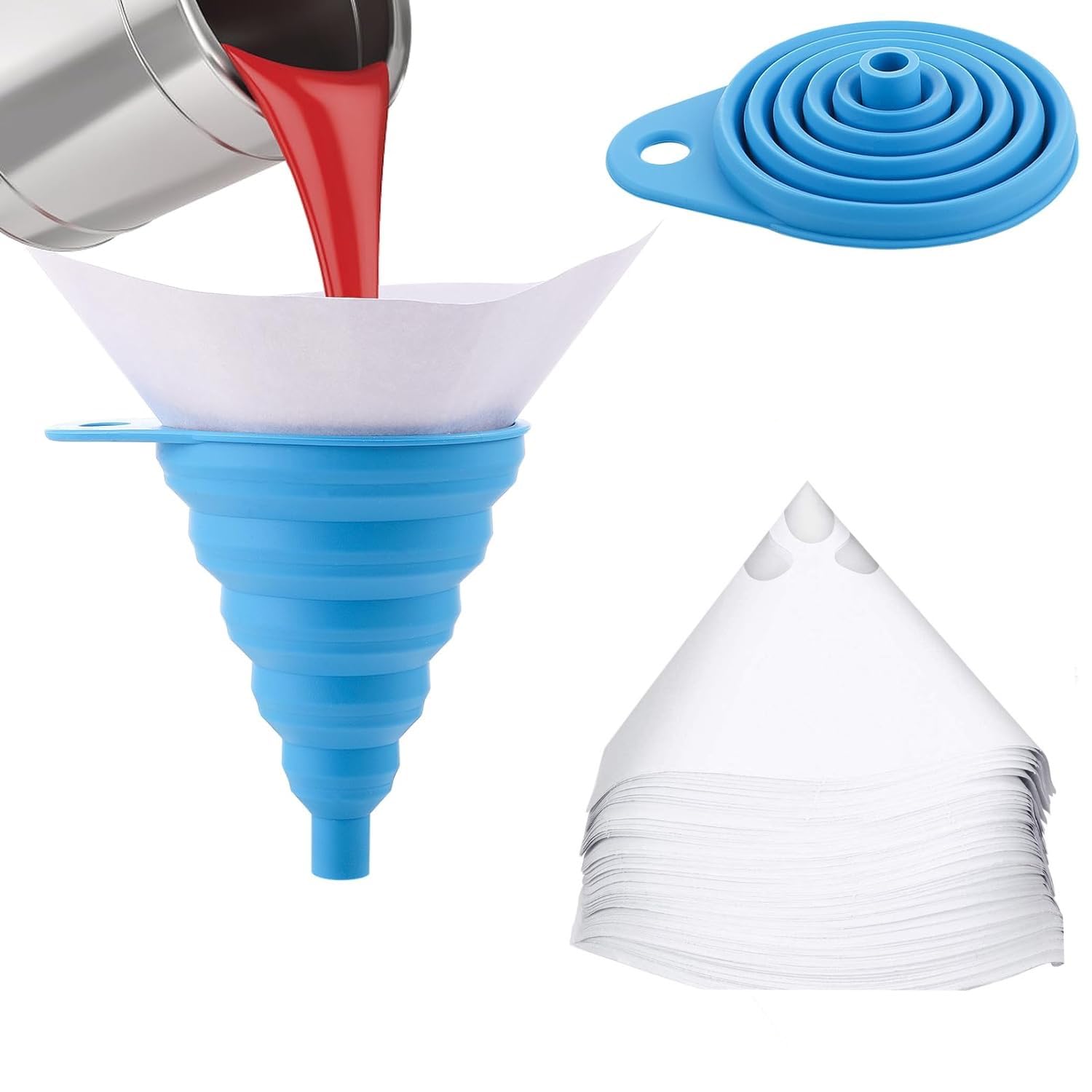 Paint Filter Paper Funnel Silicone Funnel 100 Paint Filter With Fine Mesh For Varnishes Resins