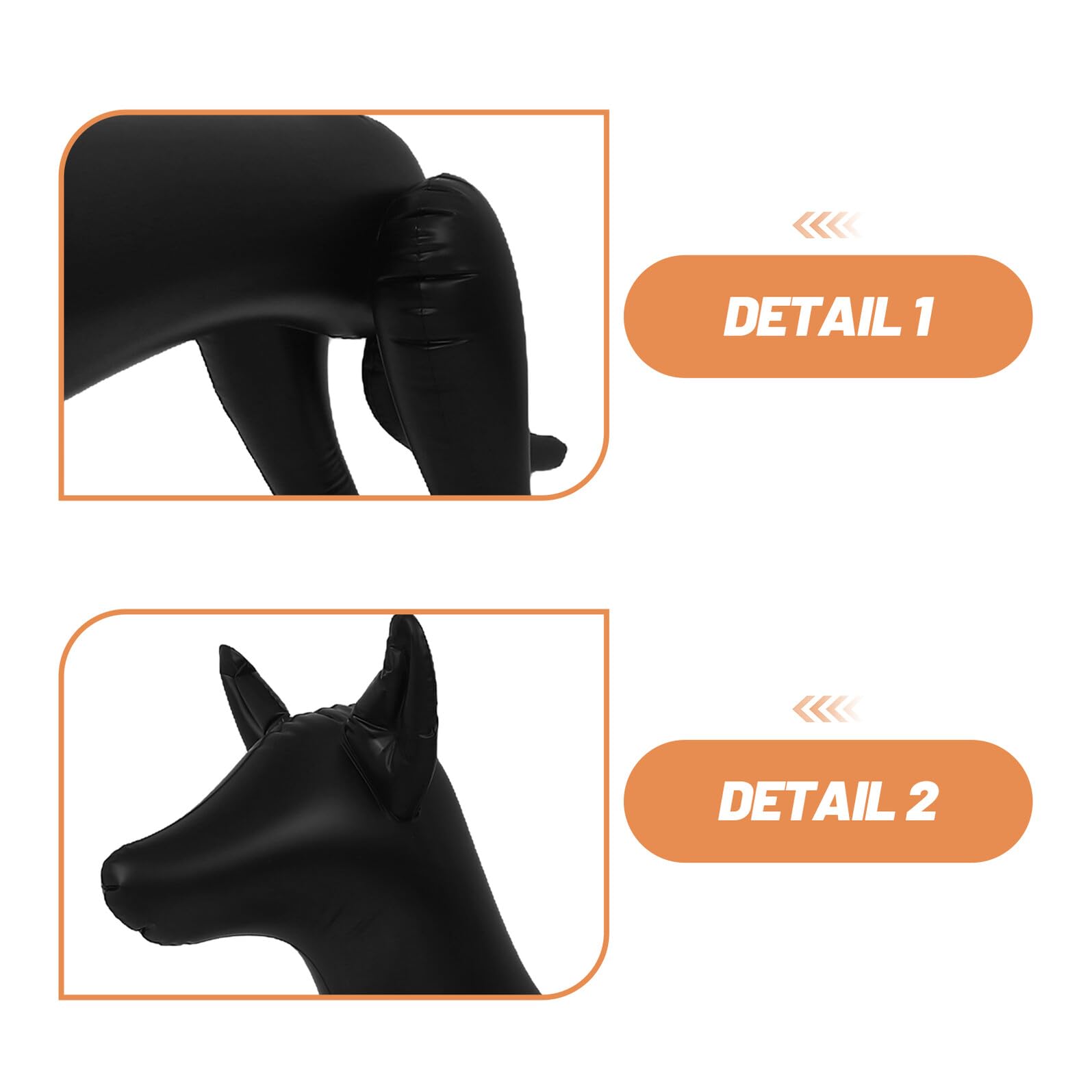 TOYANDONA Manichino Gonfiabile per Cani in PVC Nero 018Mm Set da 2 Pezzi Espositore per Abbigliamento per Animali Domestici Forma Salvaspazio per Negozi Vetrine e Fiere
