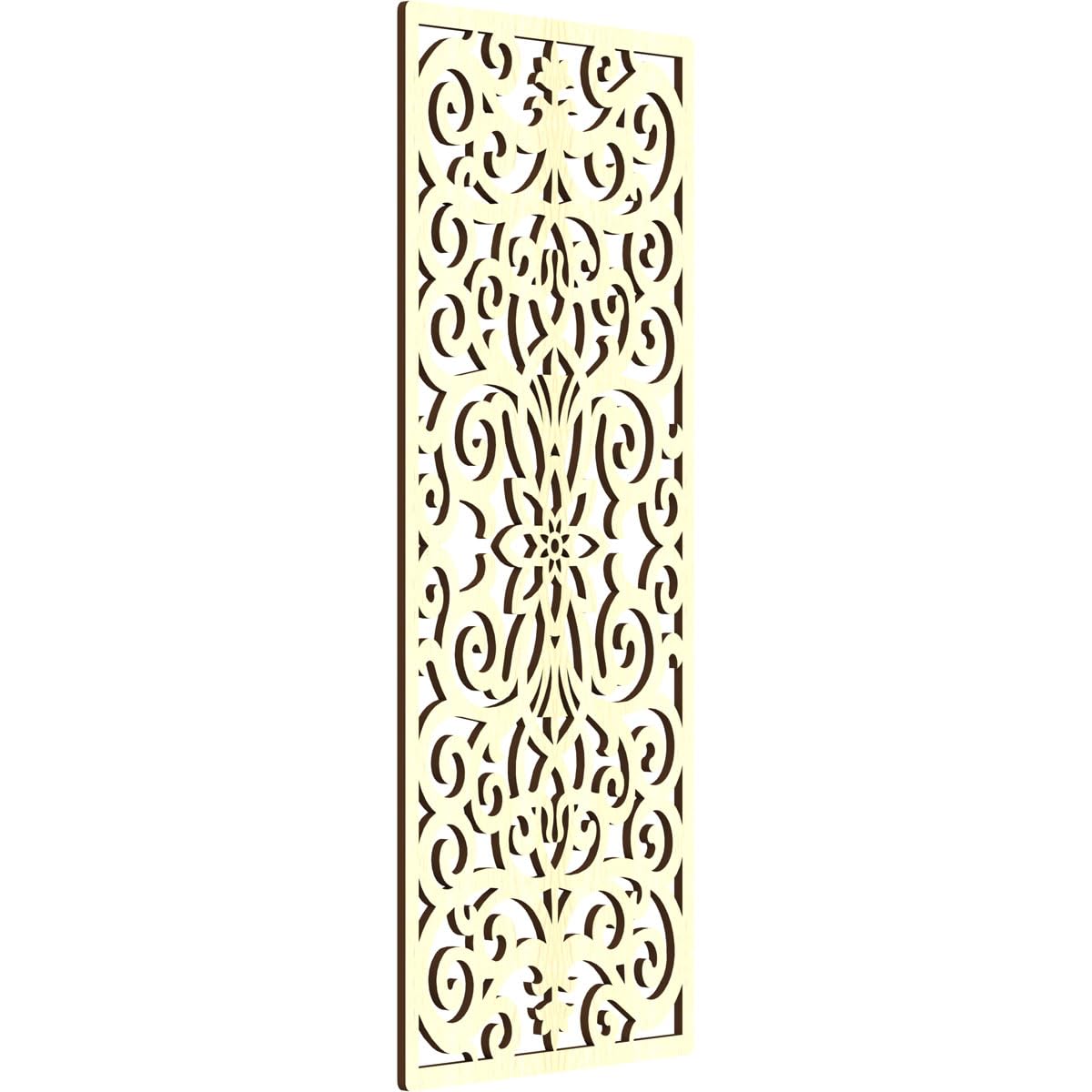 Buel Decorative Pierced Fretwork Wood Wall Panels, 13 3/8"W x 34 3/8"H x 1/4"T, Alder