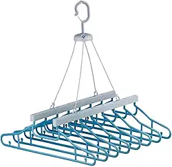 Varal de Plástico com 8 Cabides, 40 cm, para Roupas Adulto Varal Camisas Sociais Camisetas e Vestidos sem Amassar