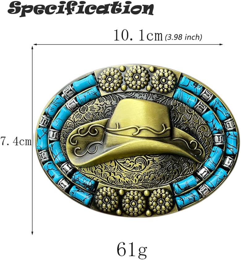 fomissky-sisa Western Cowgirl Cowboy Belt Buckle, Turquoise Country Big Belt Buckles for Men Women Kids Jean's Accessory - Image 2
