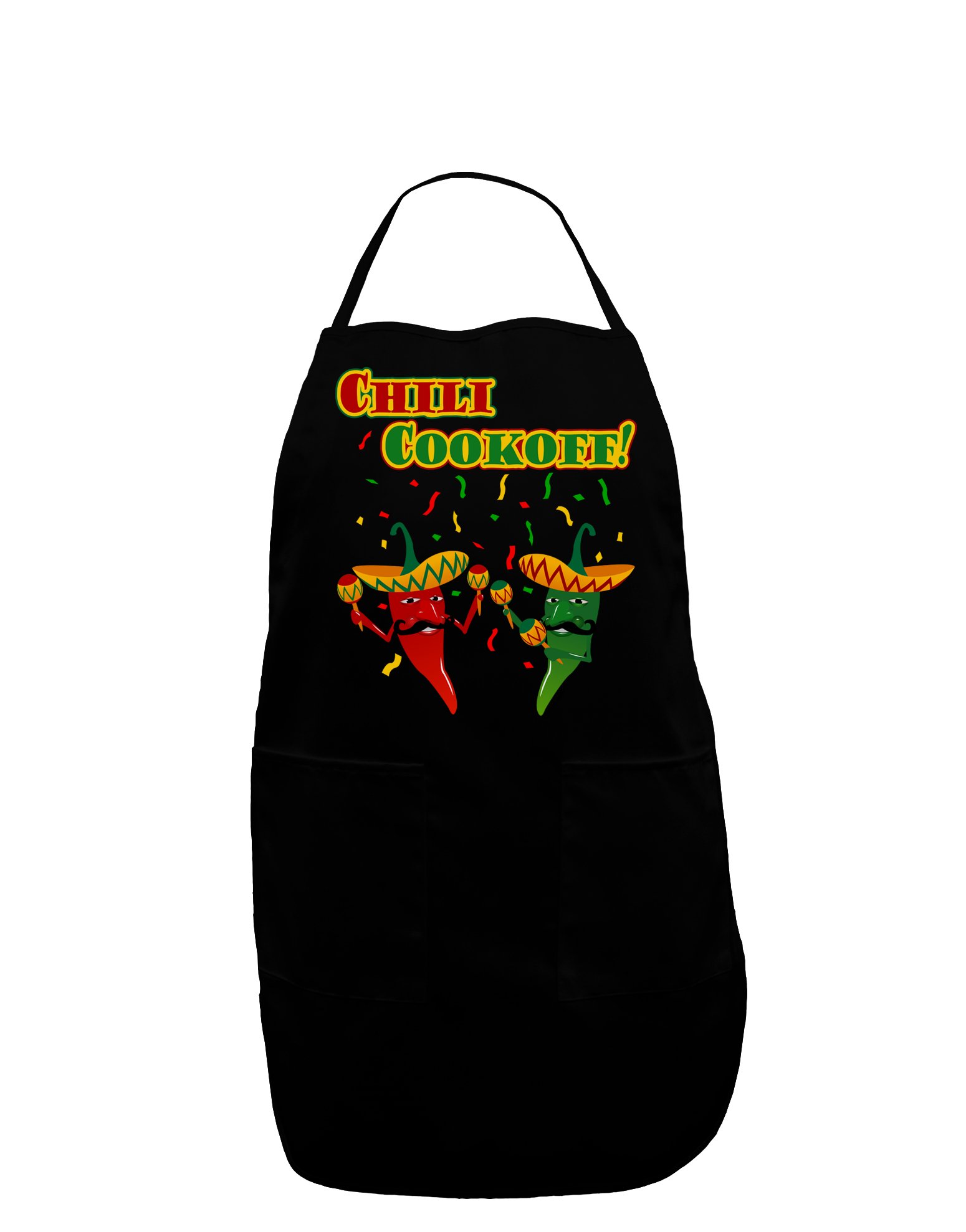 TOOLOUD Chili Cookoff! Chile Peppers Dark Adult Apron - Black - One-Size