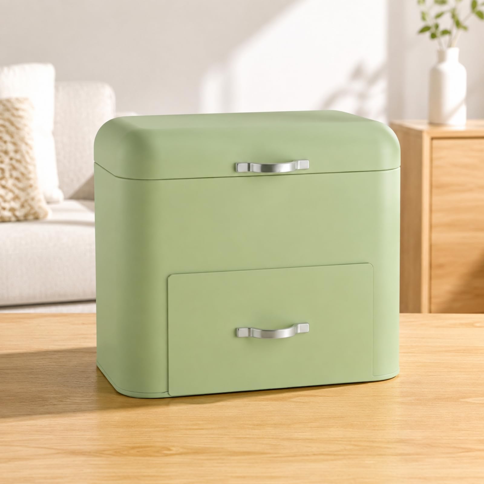 predolo Caja Hierro Dos Niveles Rectangular Organizador con Compartimento y Cajón Multifuncional para Armario, Dormitorio, Oficina,