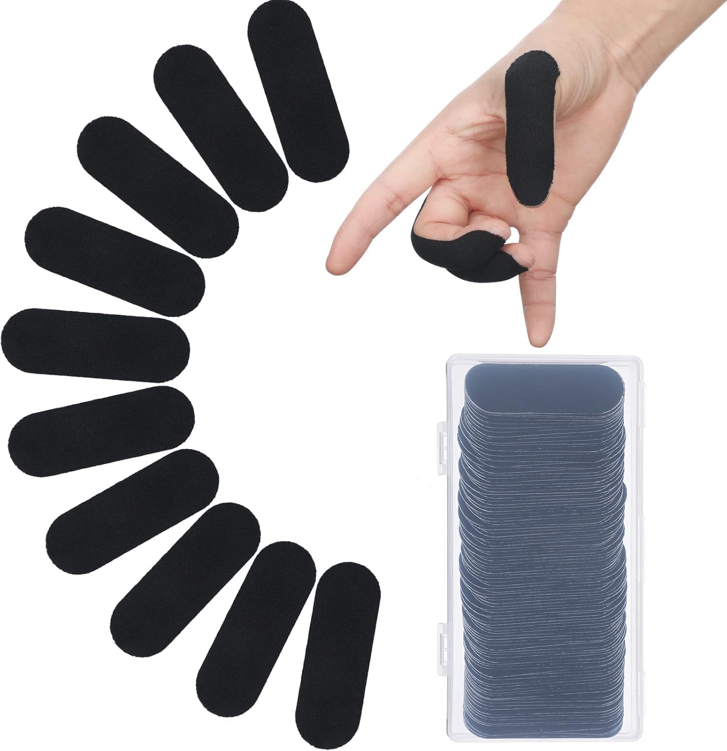30 Pieces Bowling Thumb Tape with Portable Box Bowling Finger Tape with Protector Protective Performance for Bowlers Exercise Sport(Black)